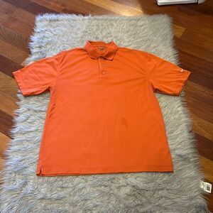 Nike golf men’s orange logo‎ polyester shorts sleeveless polo size large